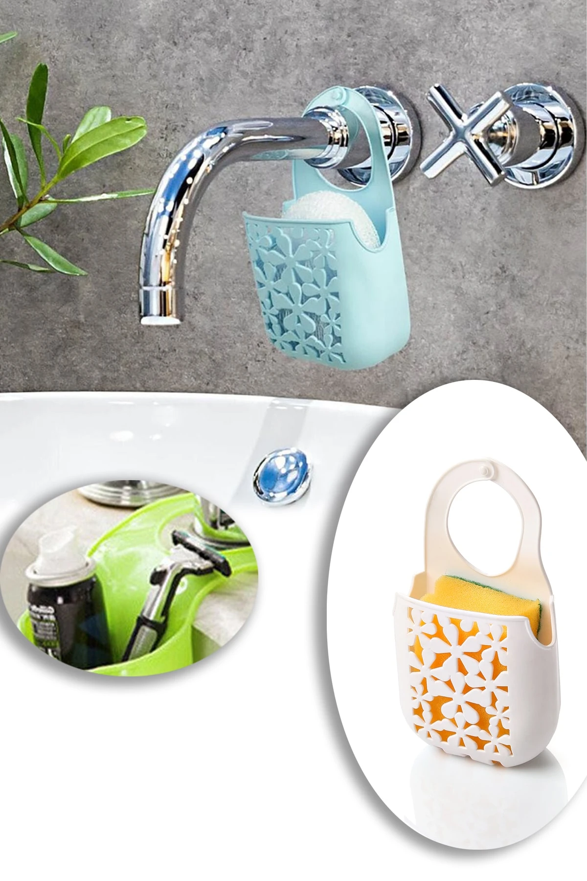 Musluk Önü Silikon Süngerlik Beyaz