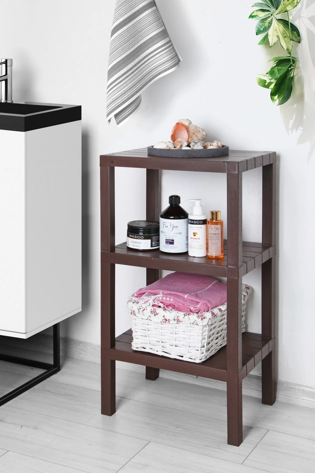 3 Katlı Düzenleyici Plastik Raf Ünitesi  Kitaplık Banyo Mutfak Rafı