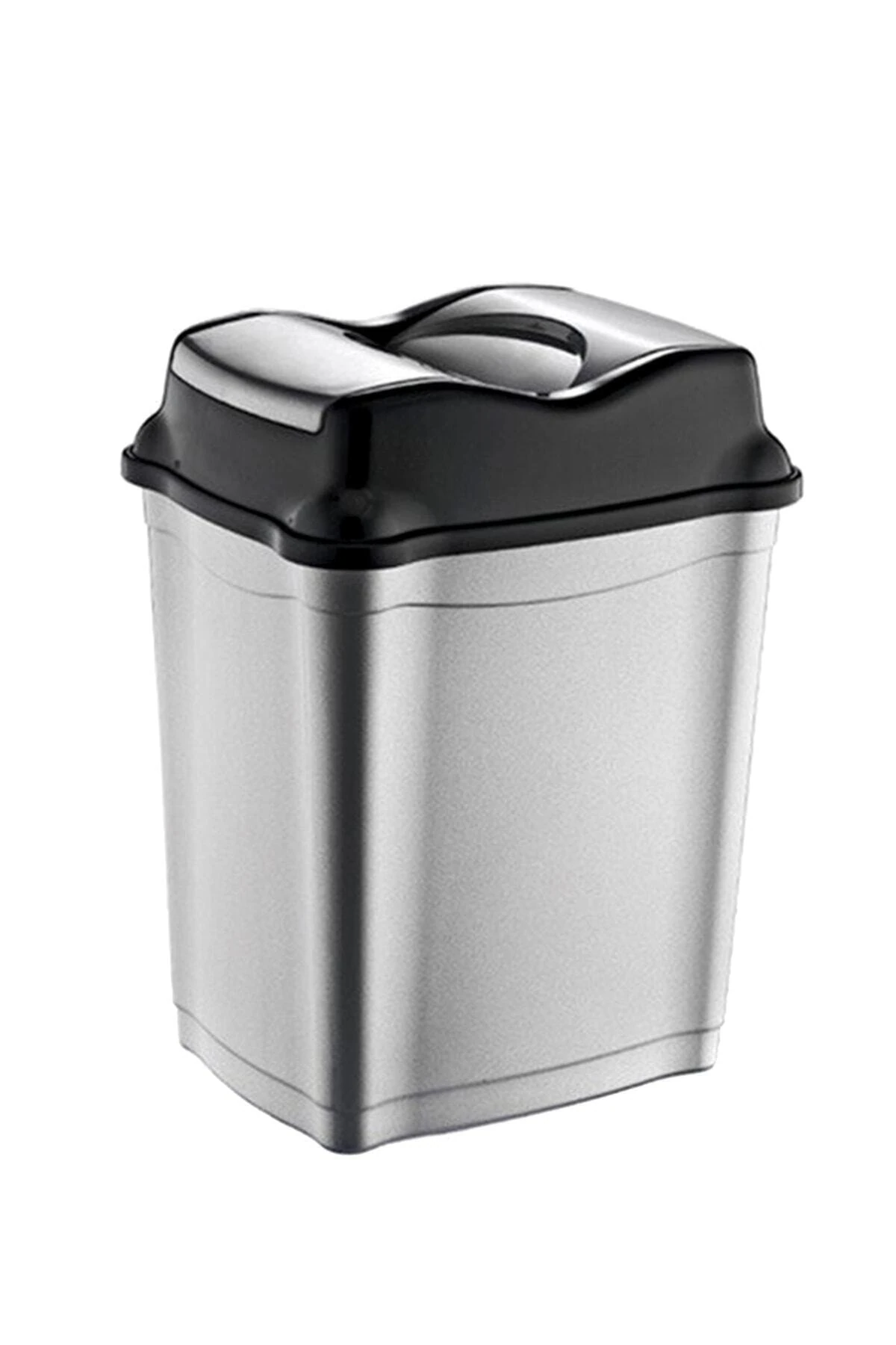 Plastik 2 No Girdap Çöp Kovası(9LT) Koyu Gri Renk