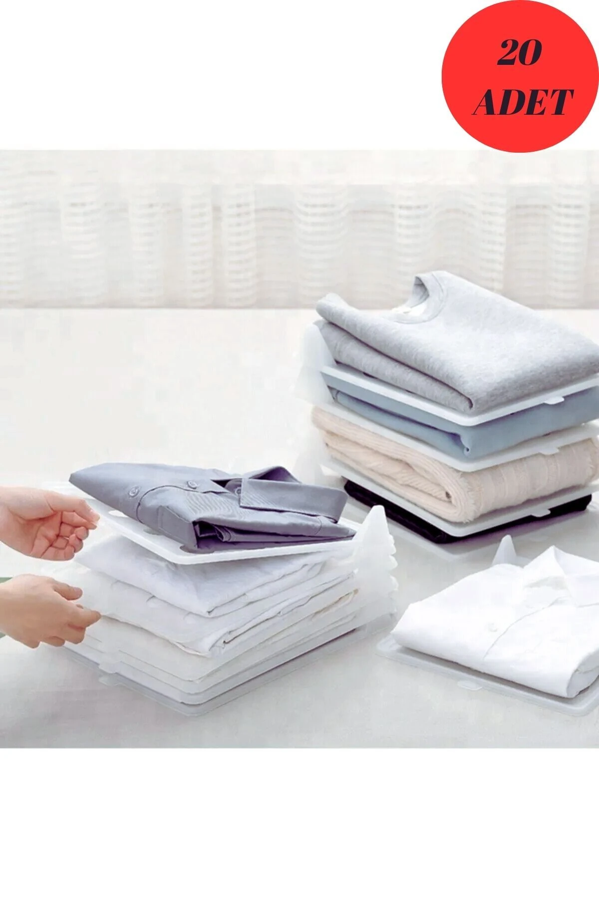 20 Adet Plastik T-shirt Düzenleyici, Gömlek,elbise,dolap Organizer