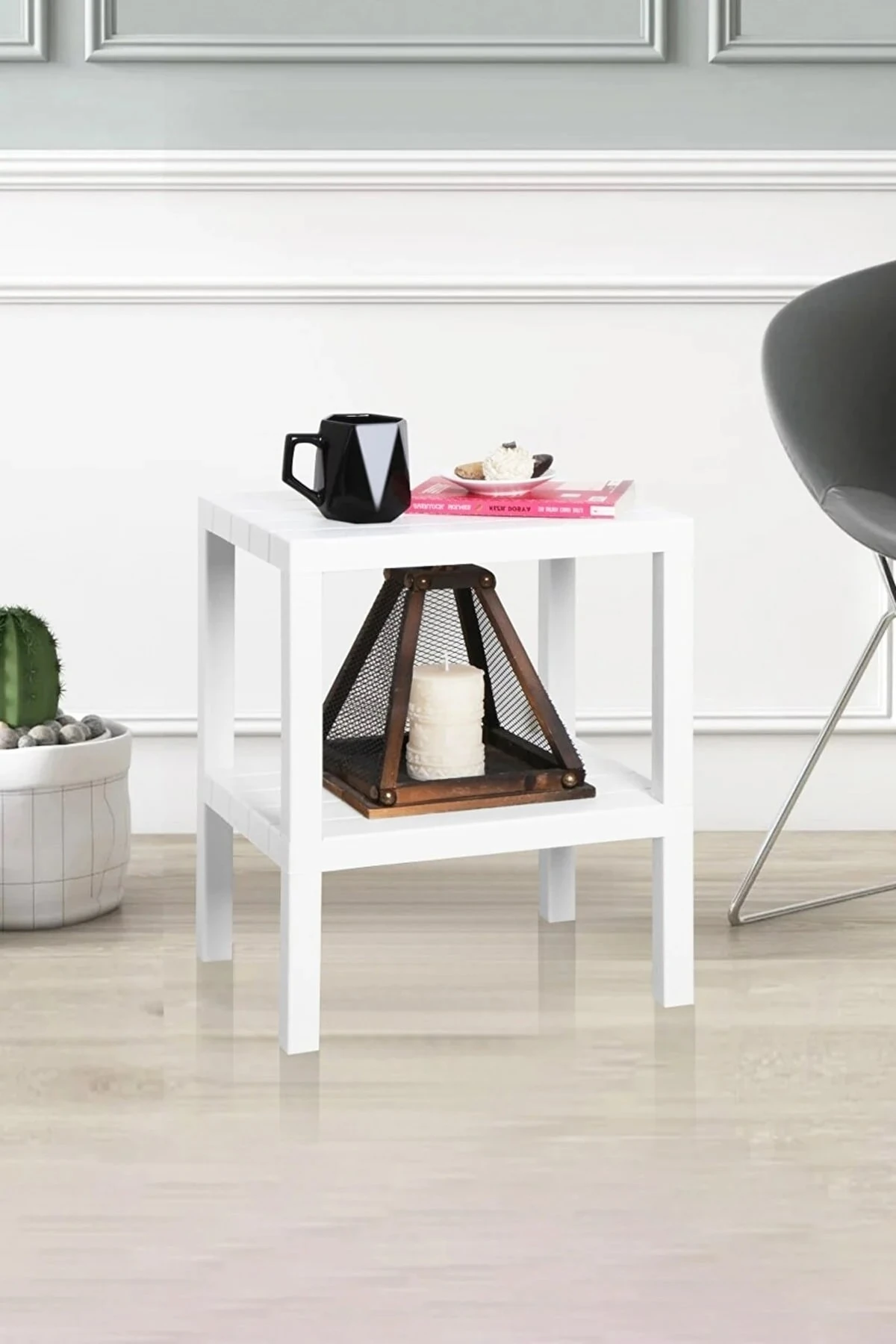 2 Katlı Plastik Bahçe Sehpası, Gazetelikli Masa, Havuz, Plaj, Balkon, Banyo, Mutfak Sehpası