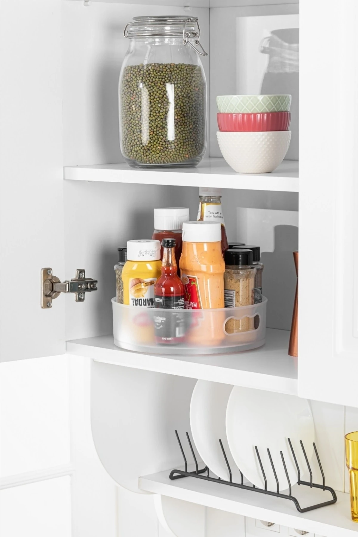 360 Derece Dönen Banyo&buzdolabı Düzenleyici Tepsi Şeffaf