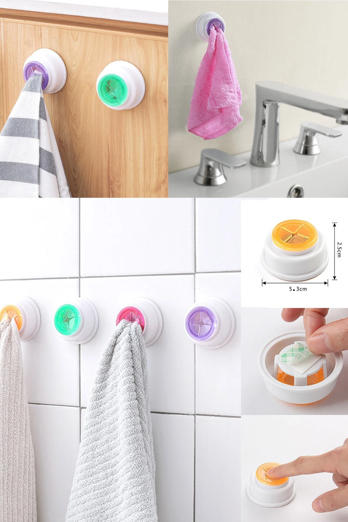 2'li Havlu Tutucu - Havlu Askısı - Bez Askısı - Mutfak Askısı - Banyo Askısı