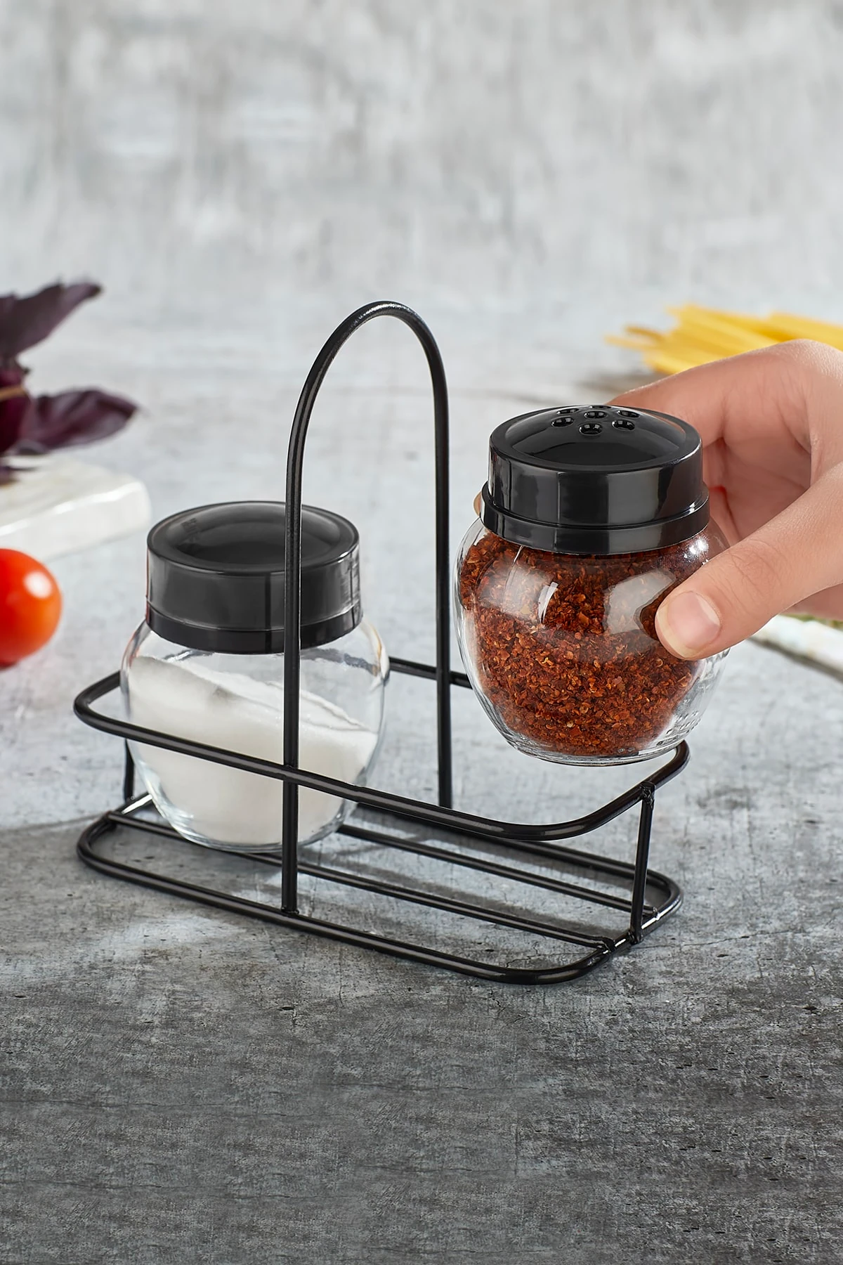 2'li Telli Cam Baharatlık Seti