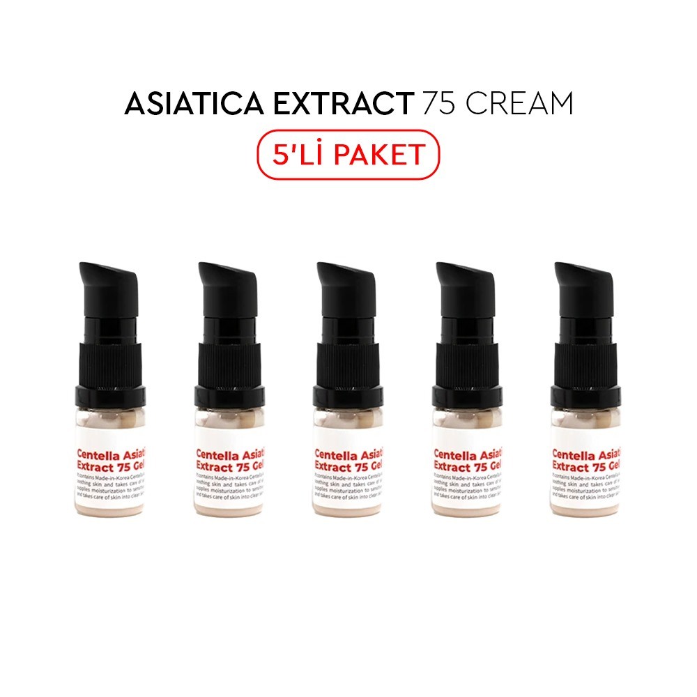 Chamos Centella Asiatica Extract 75 Gel Cream 10ml (5Adet) - Cilt Yatıştırıcı ve Nemlendirici Jel Krem