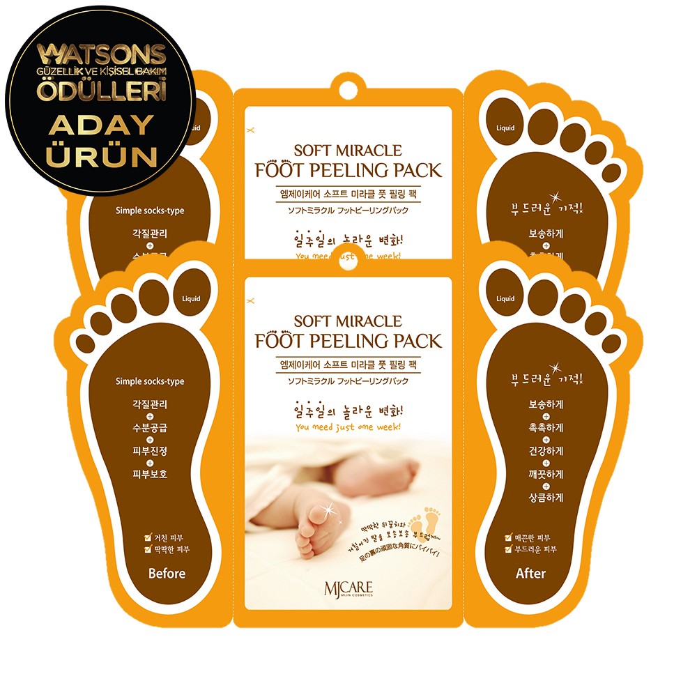 Mjcare Miracle Foot Peeling Pack - Mjcare Çorap Tipi Ayak Peeling Maskesi 2'li