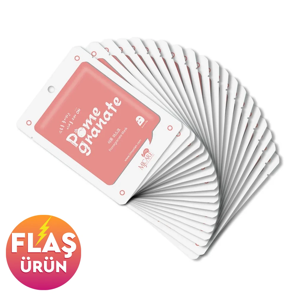 Mjcare On Pome Granate Mask - Mjcare On Nar Özlü Yüz Maskesi 20'li