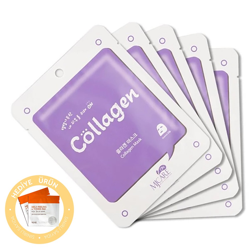 Mjcare On Collagen Mask - Kolajen Özlü Yüz Maskesi 5'li