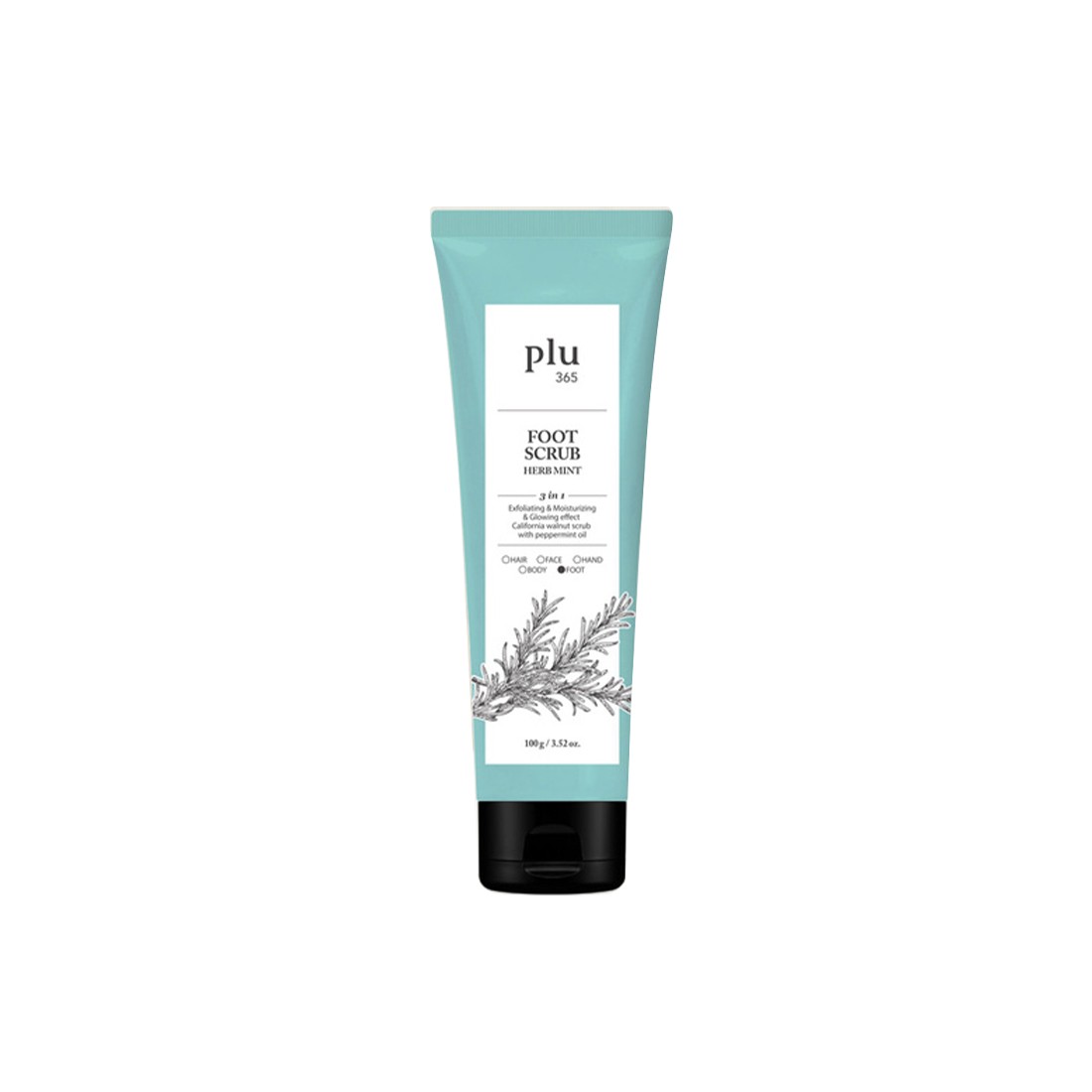 Plu365 Foot Scrub Herb Mint 100 gr - Nane Aromalı Ayak Peelingi