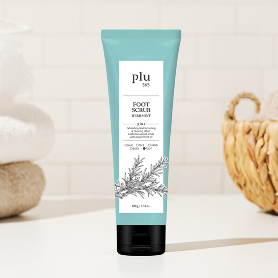 Plu365 Foot Scrub Herb Mint 100 gr - Nane Aromalı Ayak Peelingi