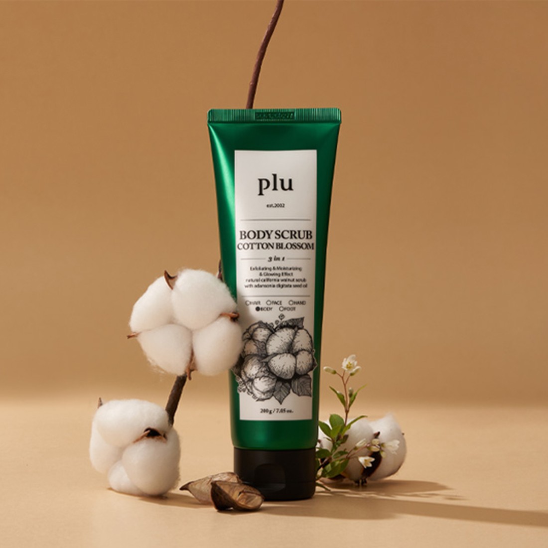 Plu Original Body Scrub Cotton Blossom 200 gr - Pamuk Çiçekli Vücut Peelingi