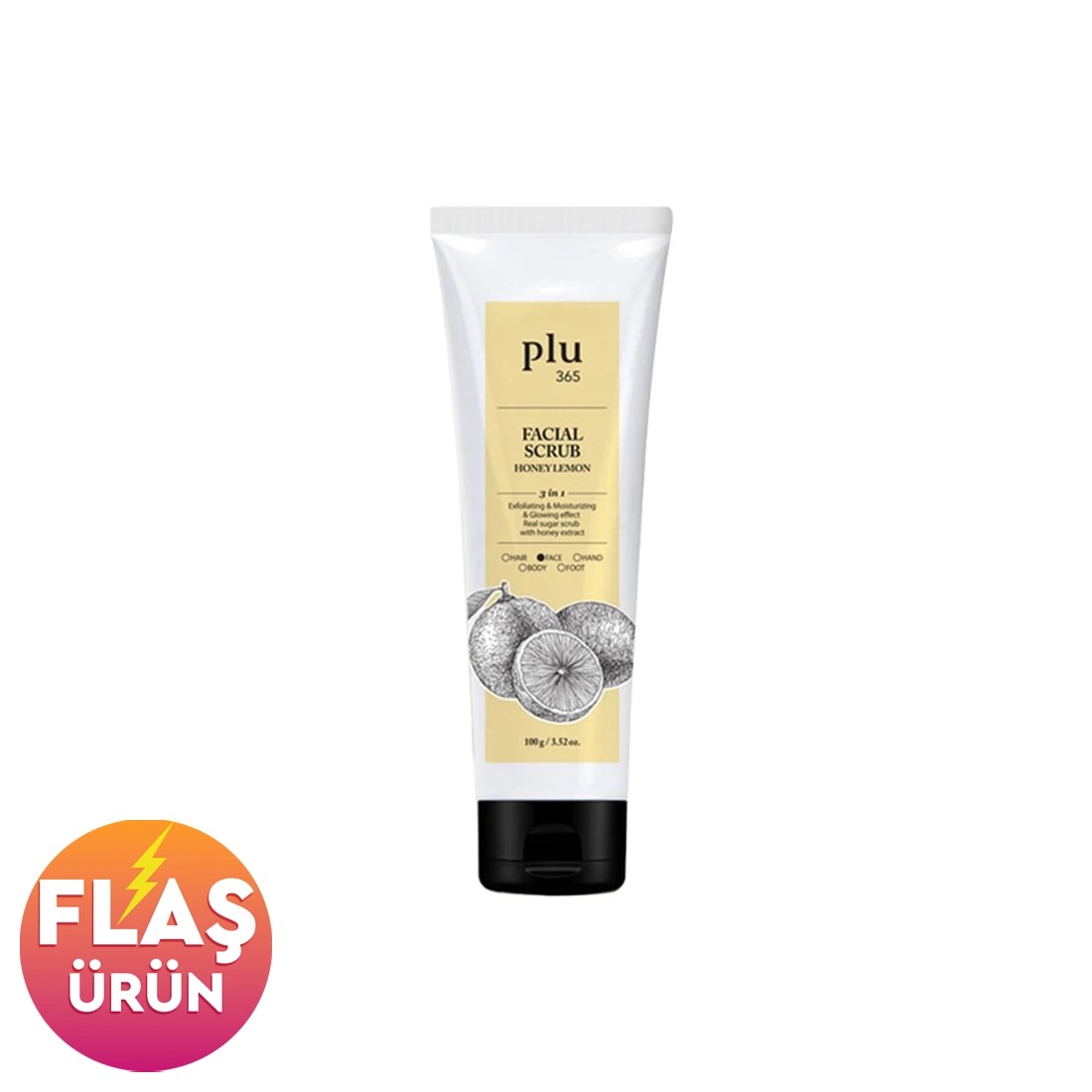Plu 365 Facial Scrub Honey Lemon 100 gr - Ballı ve Limonlu Yüz Peelingi