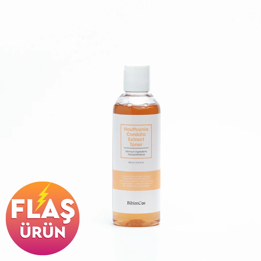 Bibimcos Houttuynia Cordata Extract Toner 200ml - Houttuynia Cordata Ekstreli Arındırıcı Tonik