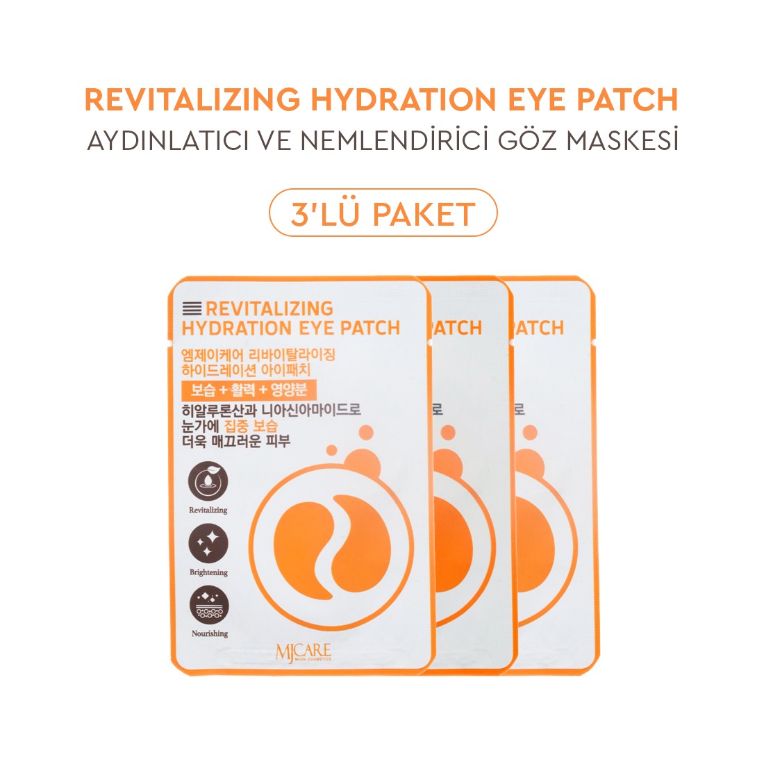 Mjcare Revitalizing Hydration Eye Patch - Aydınlatıcı ve Nemlendirici Göz Maskesi 3'lü