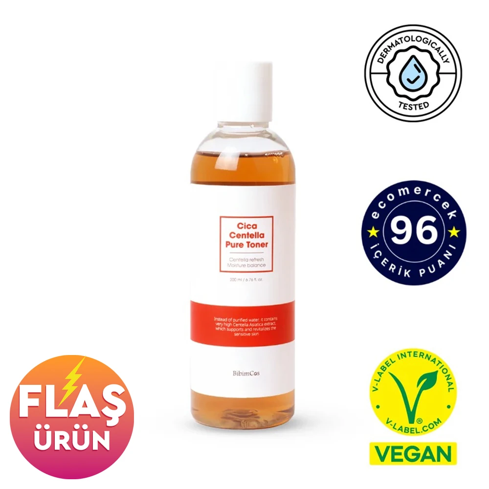 Bibimcos Cica Centella Pure Toner 200ml - Cilt Yatıştırıcı Tonik