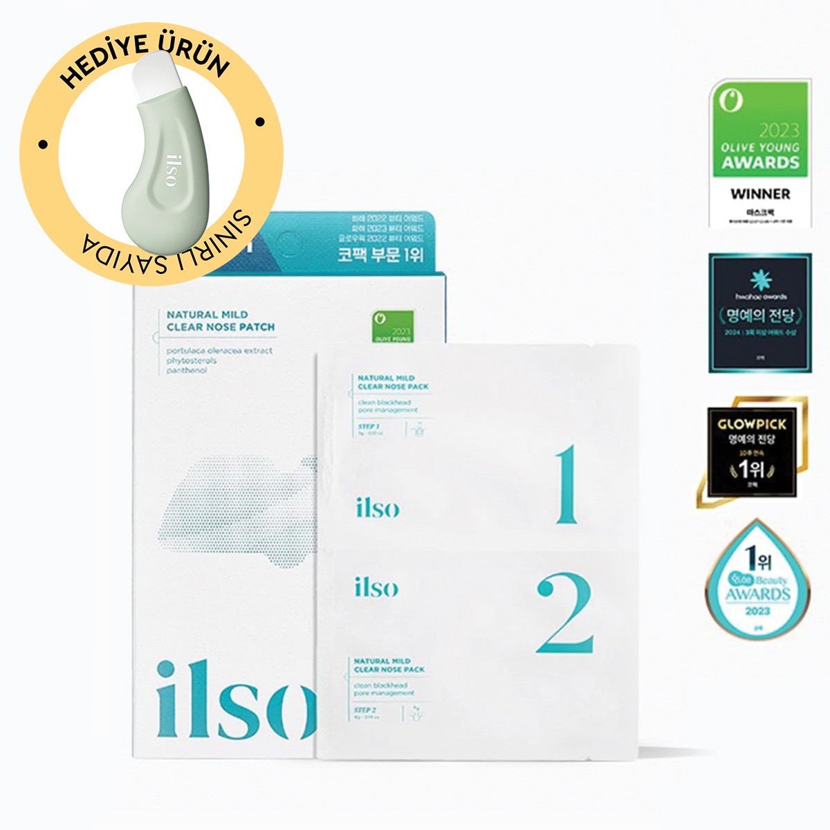 Ilso Natural Mild Clear Nose Patch 2 Step - 2 Aşamalı Burun Maskesi 5'li