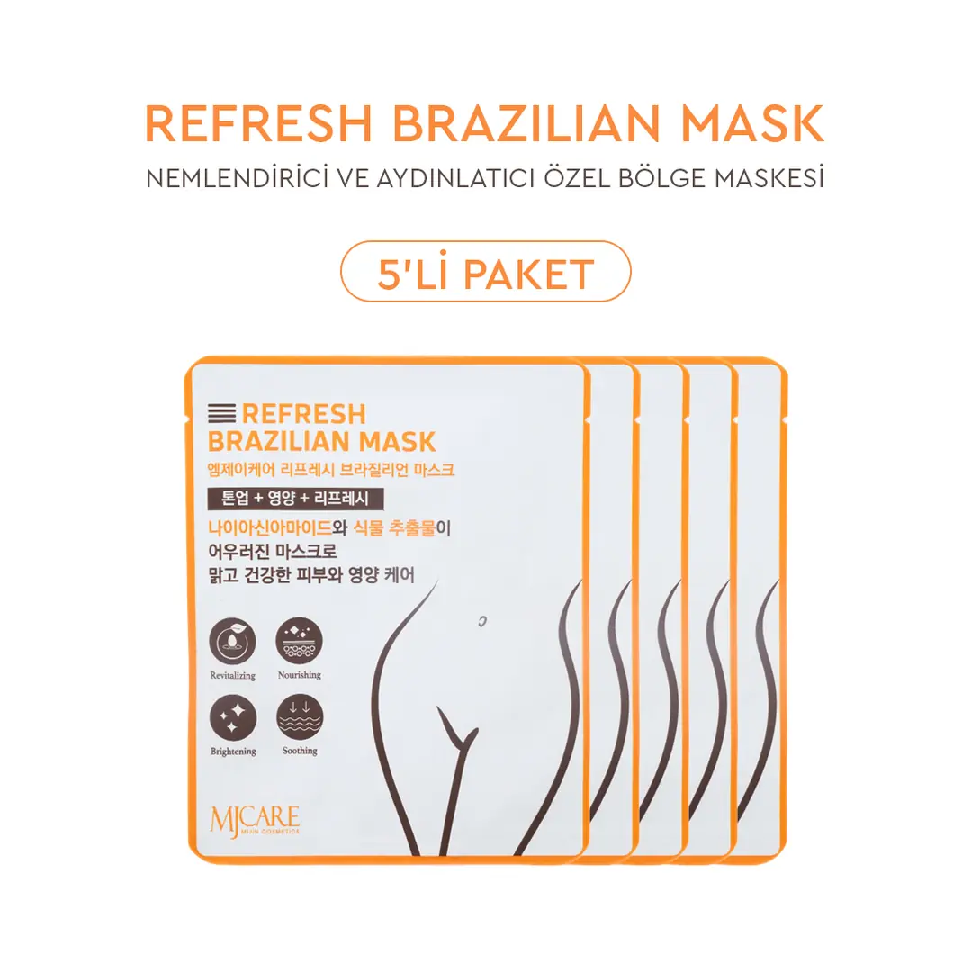 Mjcare Refresh Brazilian Mask 5'li Yatıştırıcı ve Aydınlatıcı Özel Bölge (Y-Zone) Maskesi