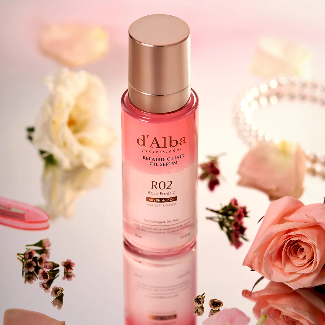 d'Alba Professional Repairing Hair Oil Serum (Rose Freesia) 75ml - Saç Yağı ve Saç serumu