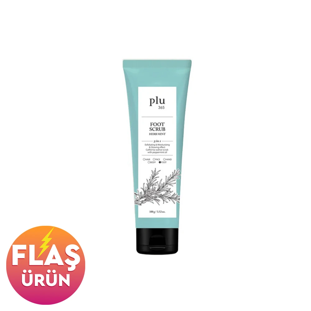 Plu365 Foot Scrub Herb Mint 100 gr - Nane Aromalı Ayak Peelingi