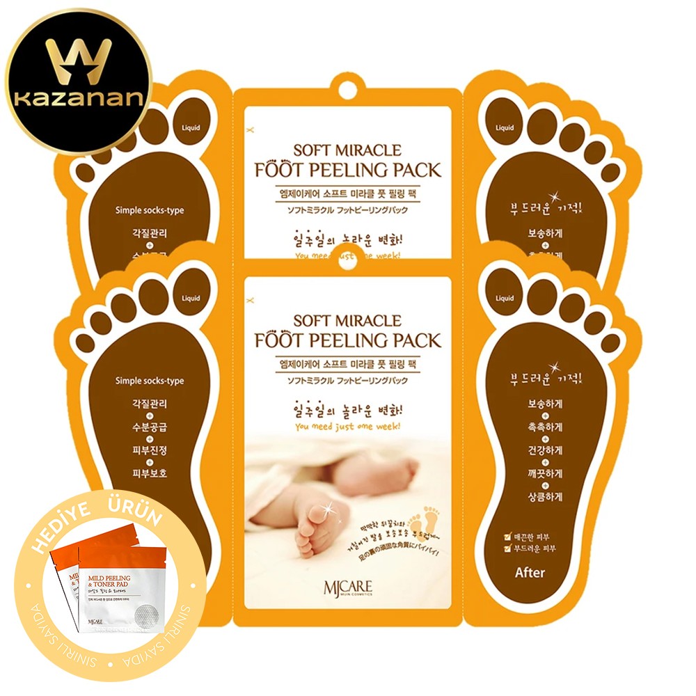 Mjcare Miracle Foot Peeling Pack - Mjcare Çorap Tipi Ayak Peeling Maskesi 2'li