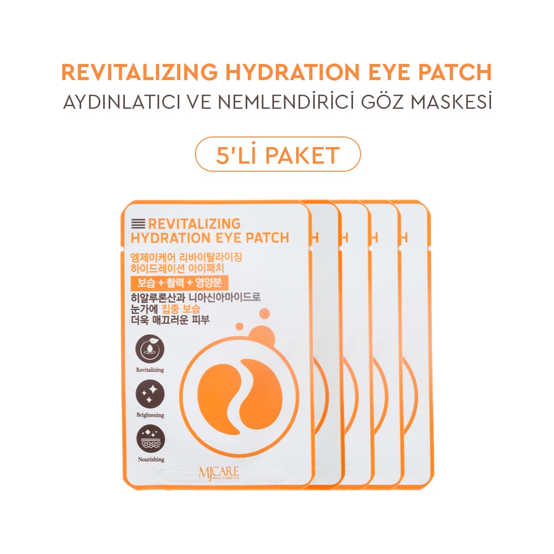 Mjcare Revitalizing Hydration Eye Patch - Aydınlatıcı ve Nemlendirici Göz Maskesi 5'li