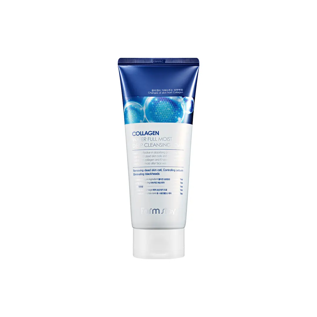 Farmstay Collagen Water Full Moist Deep Cleansing Foam 180ml Kolajen İçeren Temizleyici Köpük