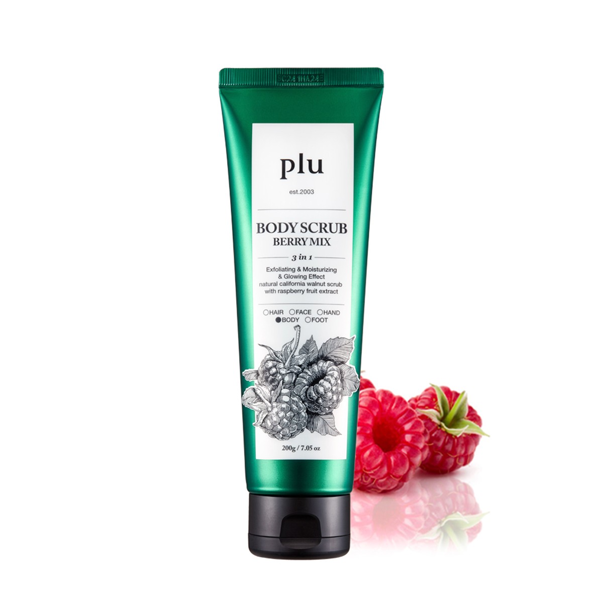 Plu Original Body Scrub Berry Mix 200 gr - Kırmızı Meyveli Vücut Peelingi