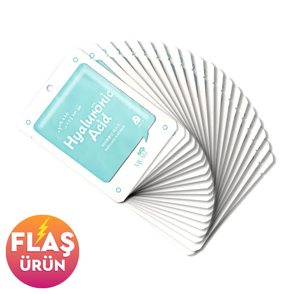Mjcare On Hyaluronic Acid Mask - Hyalüronik Asit Özlü Yüz Maskesi 20'li