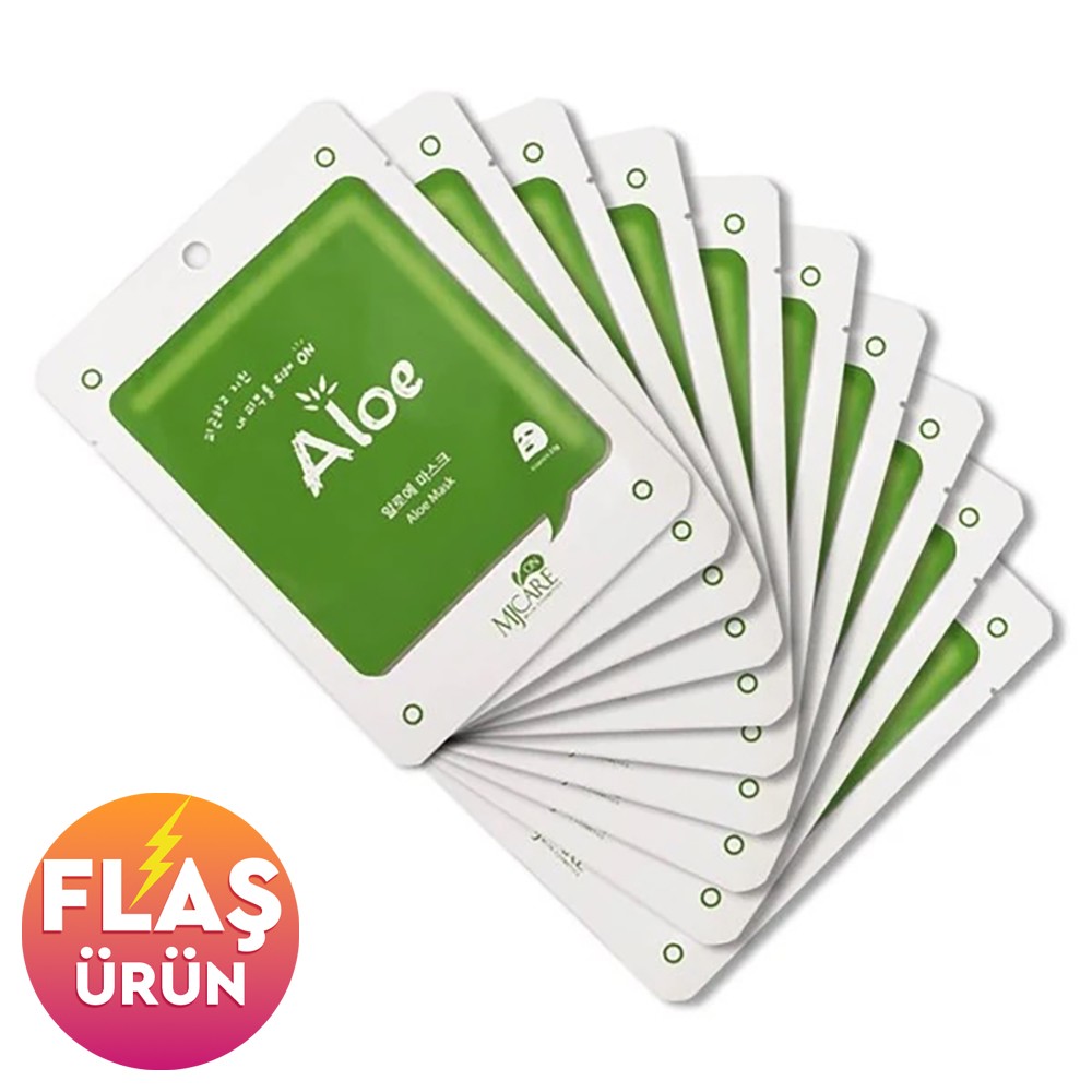 Mjcare On Aloe Mask - Aloe Vera Özlü Yüz Maskesi 10'lu