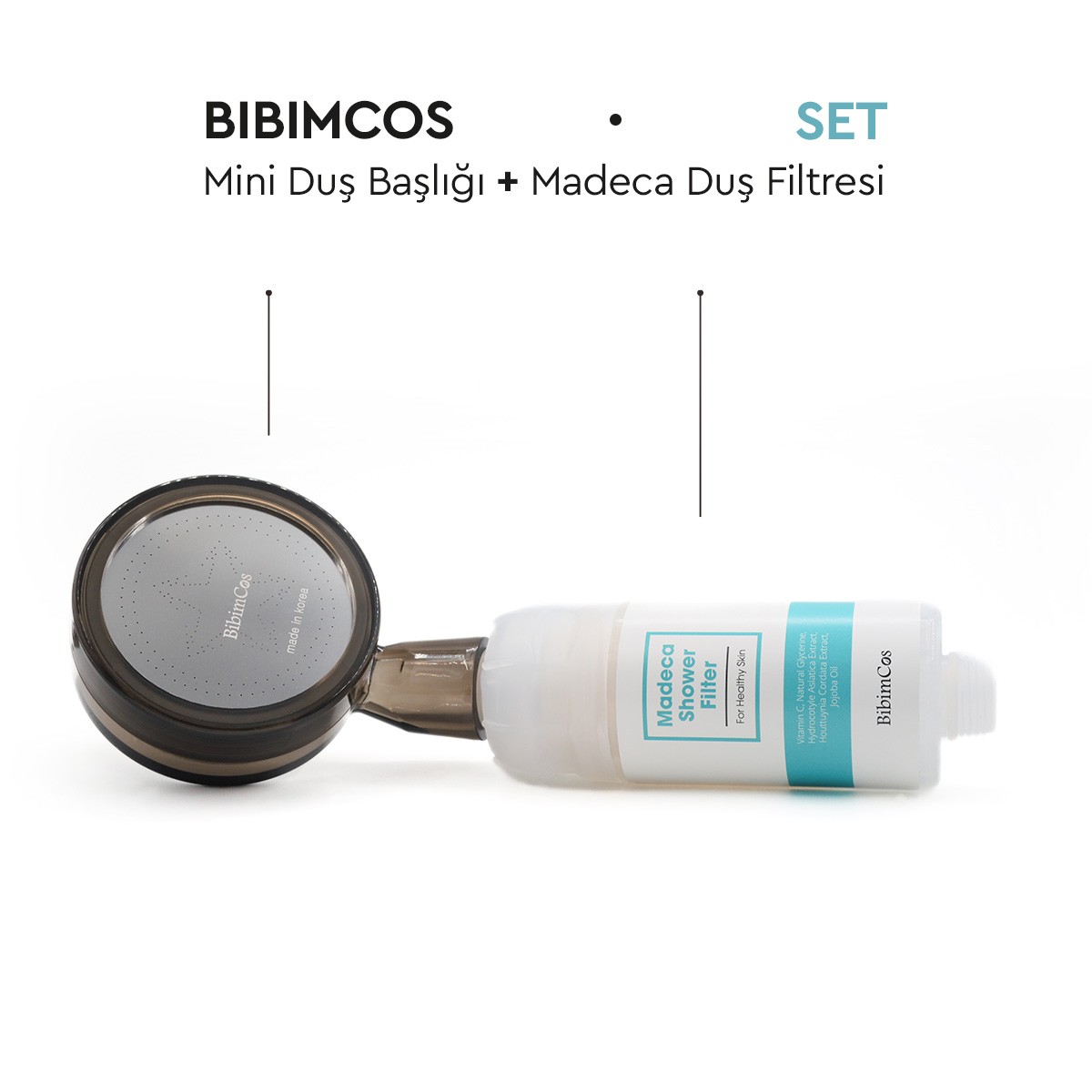Bibimcos Mini Duş Başlığı + Madeca Duş Filtresi