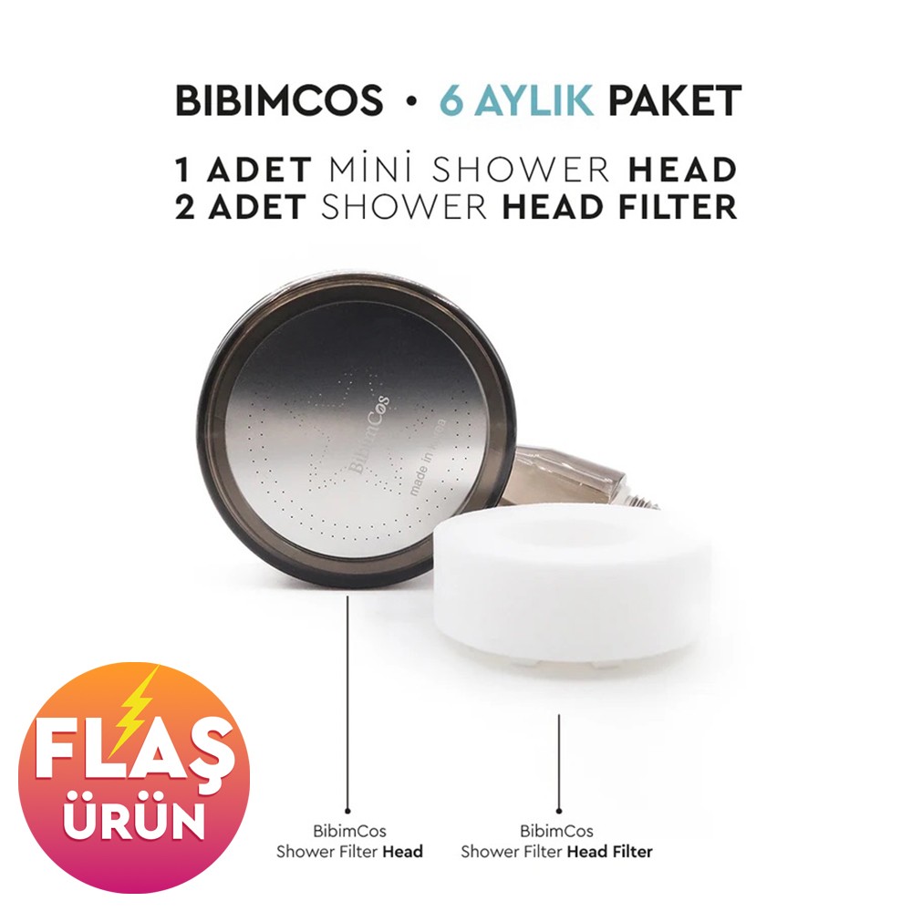 Bibimcos Mini Shower Head + 2 Adet Yedek Filtre (6 Aylık Set)