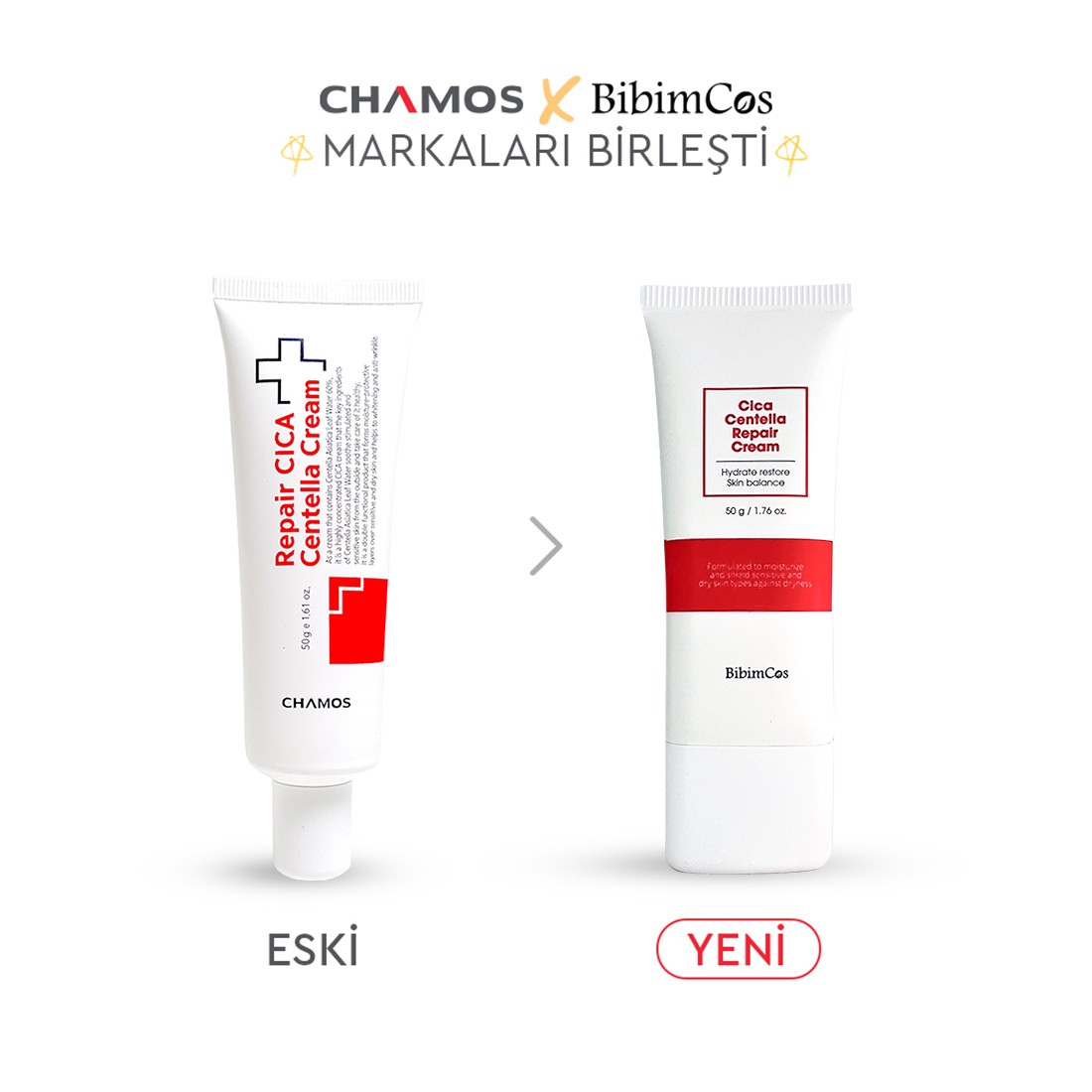 Bibimcos Cica Centella Repair Cream 50gr - Cilt Onarıcı ve Sakinleştirici Krem