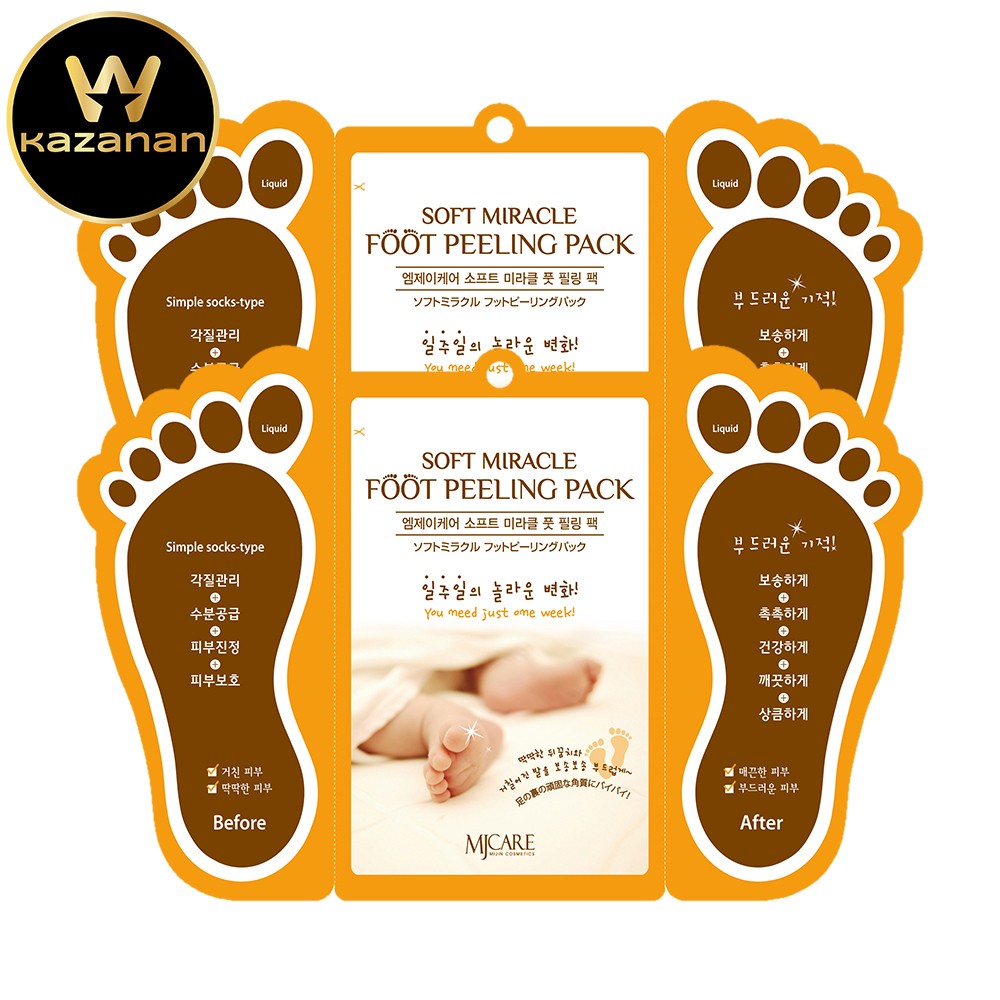 Mjcare Miracle Foot Peeling Pack - Mjcare Çorap Tipi Ayak Peeling Maskesi 2'li