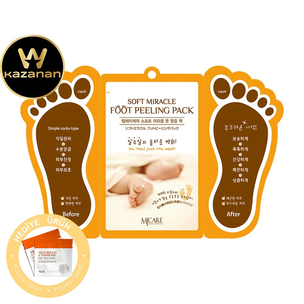 Mjcare Miracle Foot Peeling Pack - Mjcare Çorap Tipi Ayak Peeling Maskesi