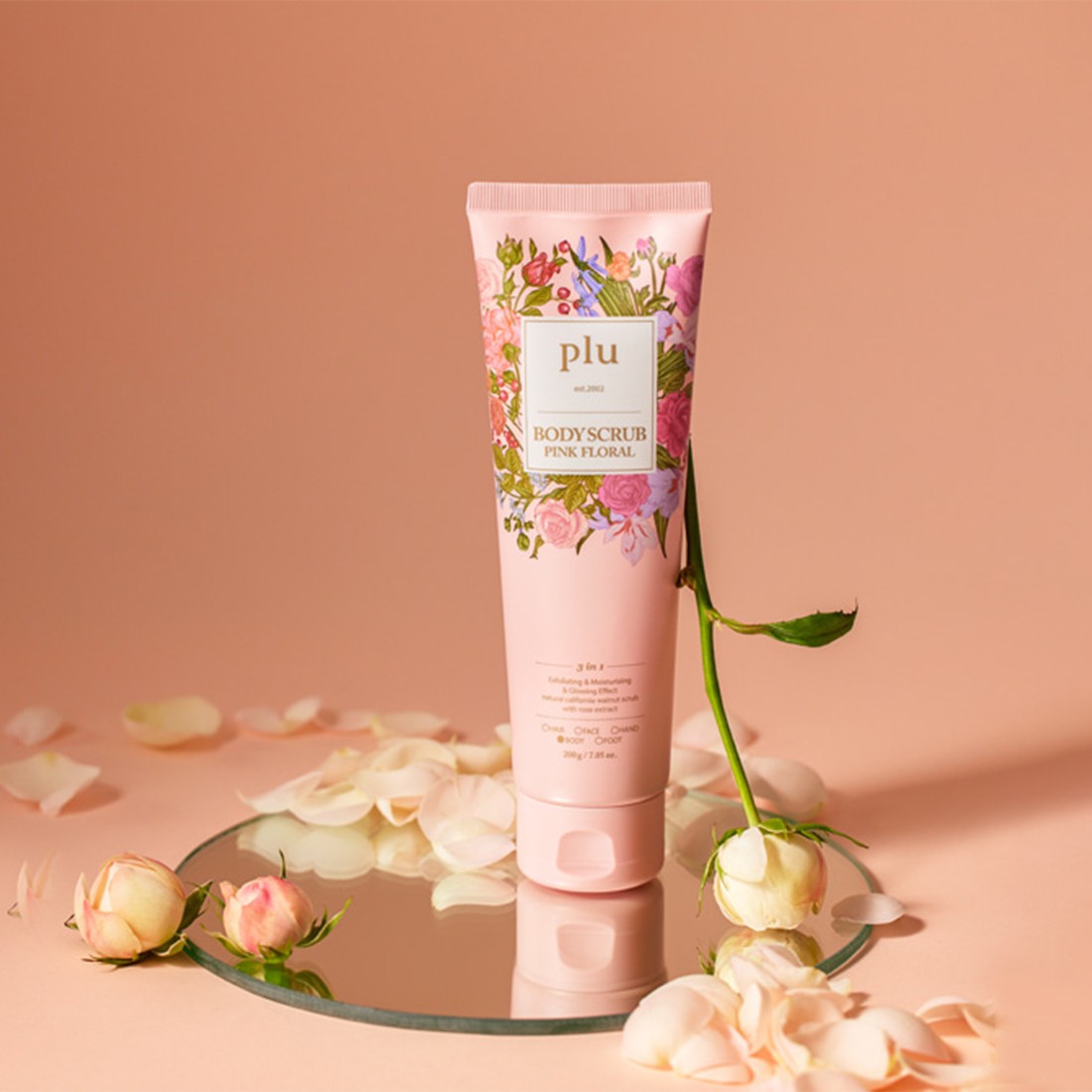 Plu Original Body Scrub Pink Floral 200 gr - Çiçek Kokulu Vücut Peelingi