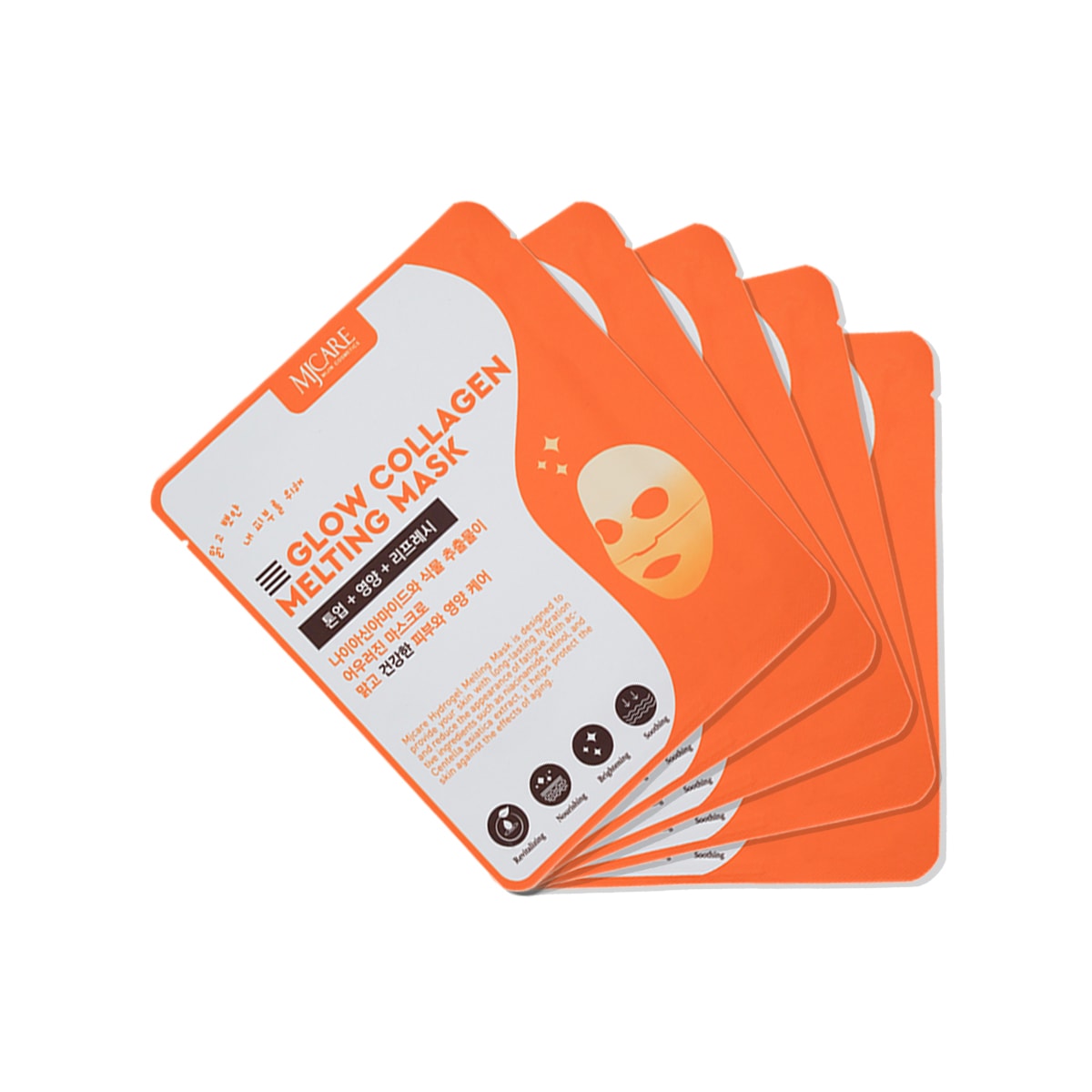 Mjcare Glow Collagen Melting Mask - Hydrojel Şeffaflaşan Eriyen Maske 5'li