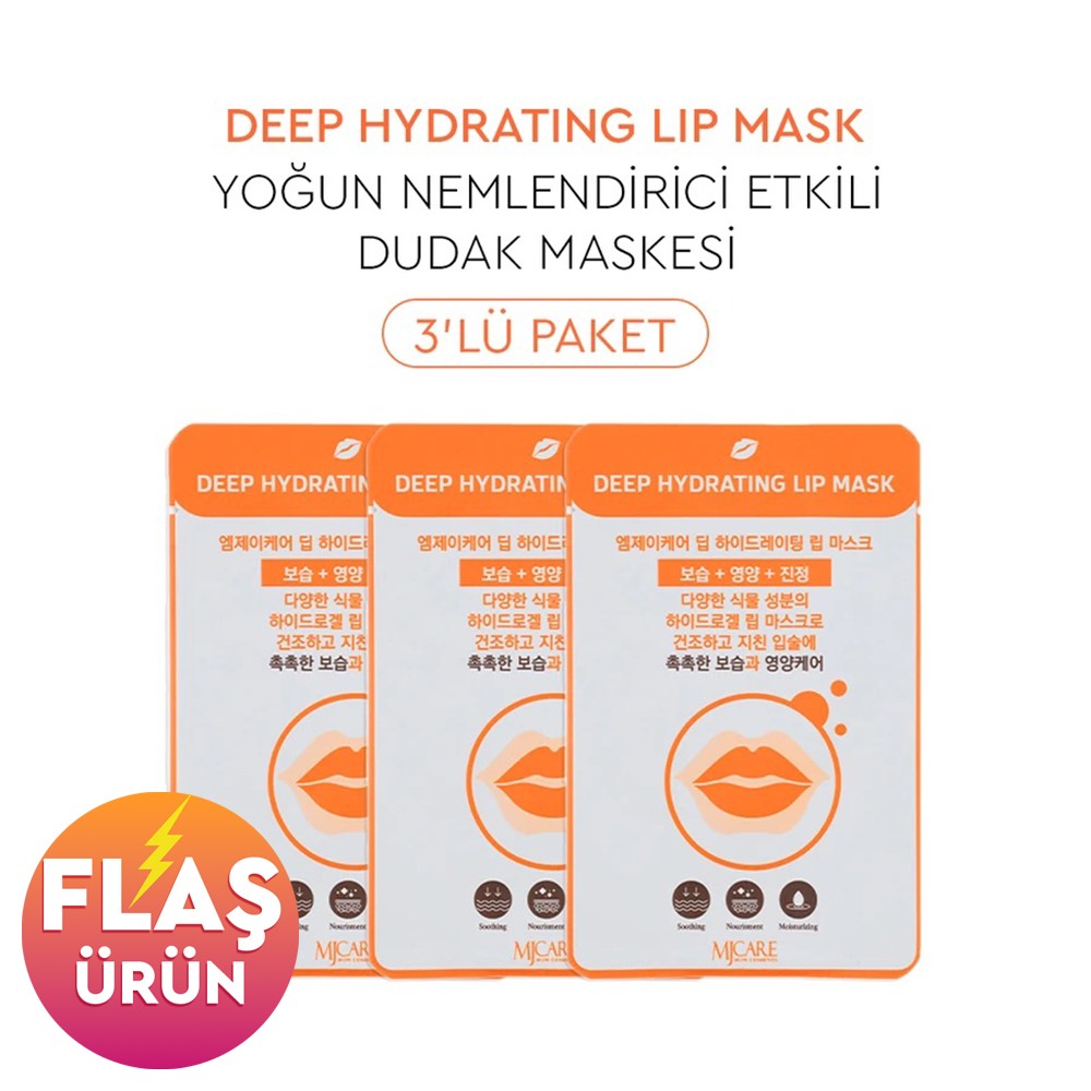 Mjcare Deep Hydrating Lip Mask - Yoğun Nemlendirici Dudak Maskesi 3'lü