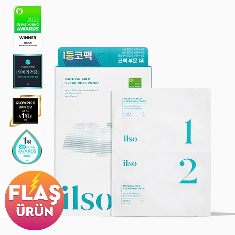 Ilso Natural Mild Clear Nose Patch 2 Step - 2 Aşamalı Burun Maskesi 5'li