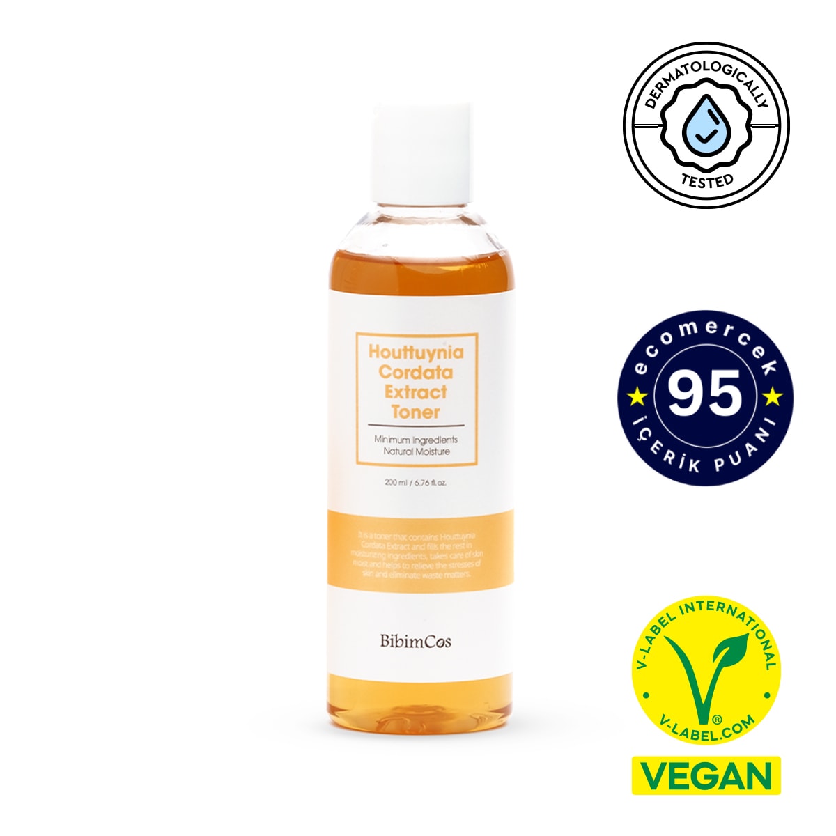 Bibimcos Houttuynia Cordata Extract Toner 200ml - Houttuynia Cordata Ekstreli Arındırıcı Tonik