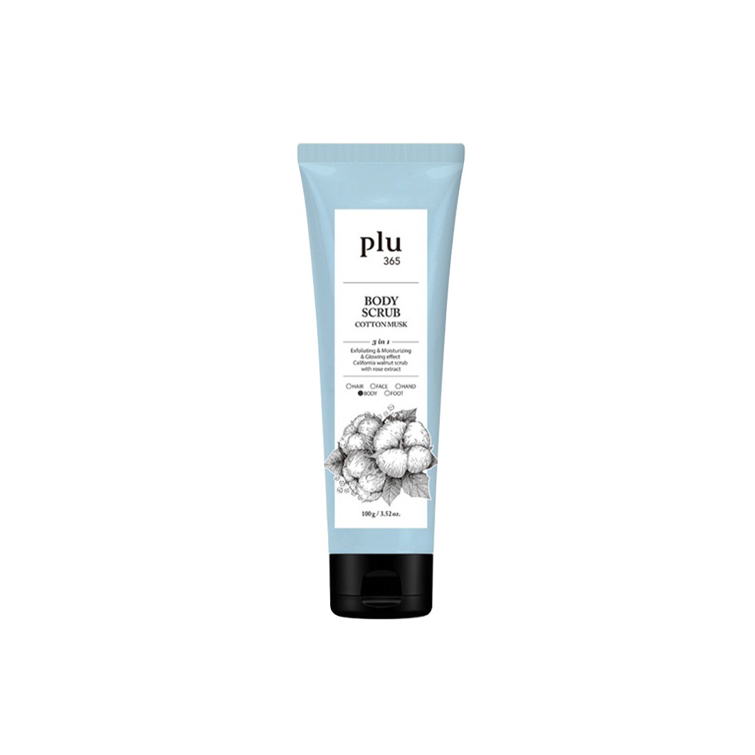 Plu 365 Body Scrub Cotton Musk 100 gr - Pamuk Çiçekli Vücut Peelingi