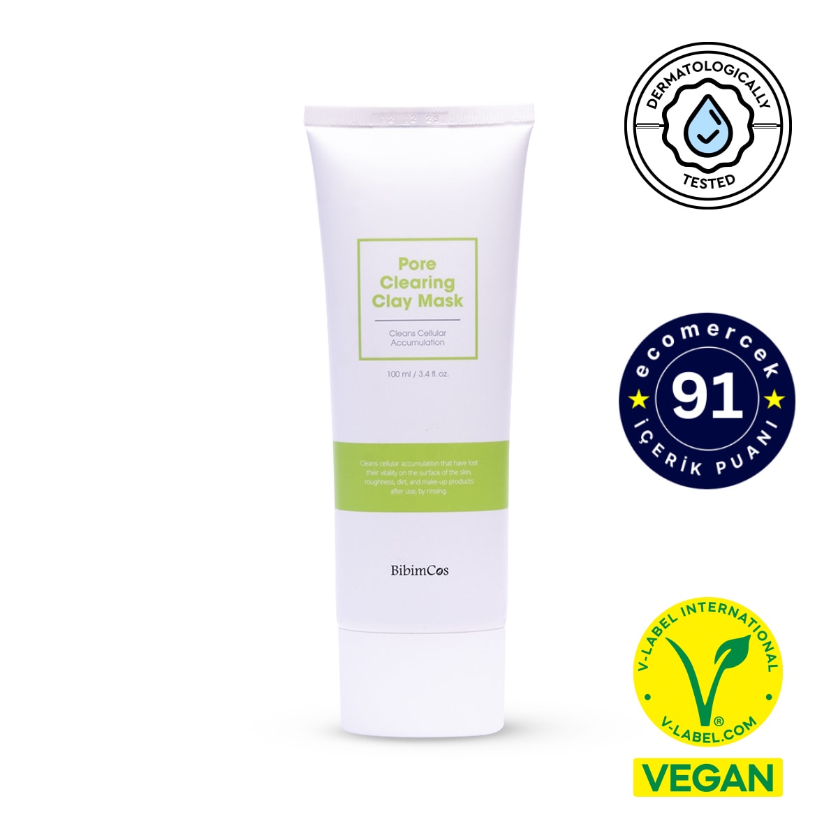 Bibimcos Pore Clearing Clay Mask 100 ml - Gözenek Temizliğine Özel Kil Maskesi New Version