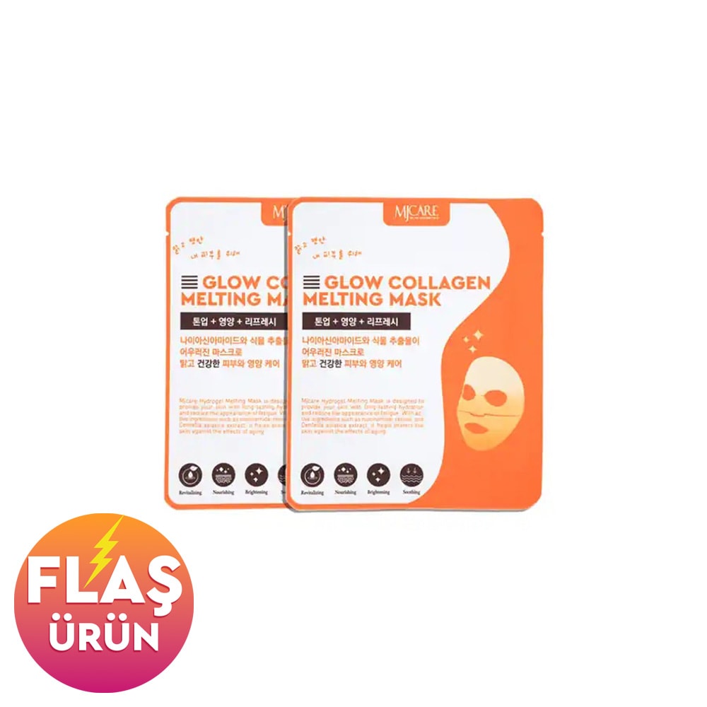 Mjcare Glow Collagen Melting Mask - Hydrojel Şeffaflaşan Eriyen Maske 2'li