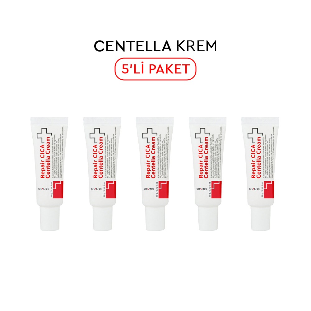 Chamos Repair Cica Centella Cream 10gr (5Adet) - Cilt Onarıcı ve Sakinleştirici Krem