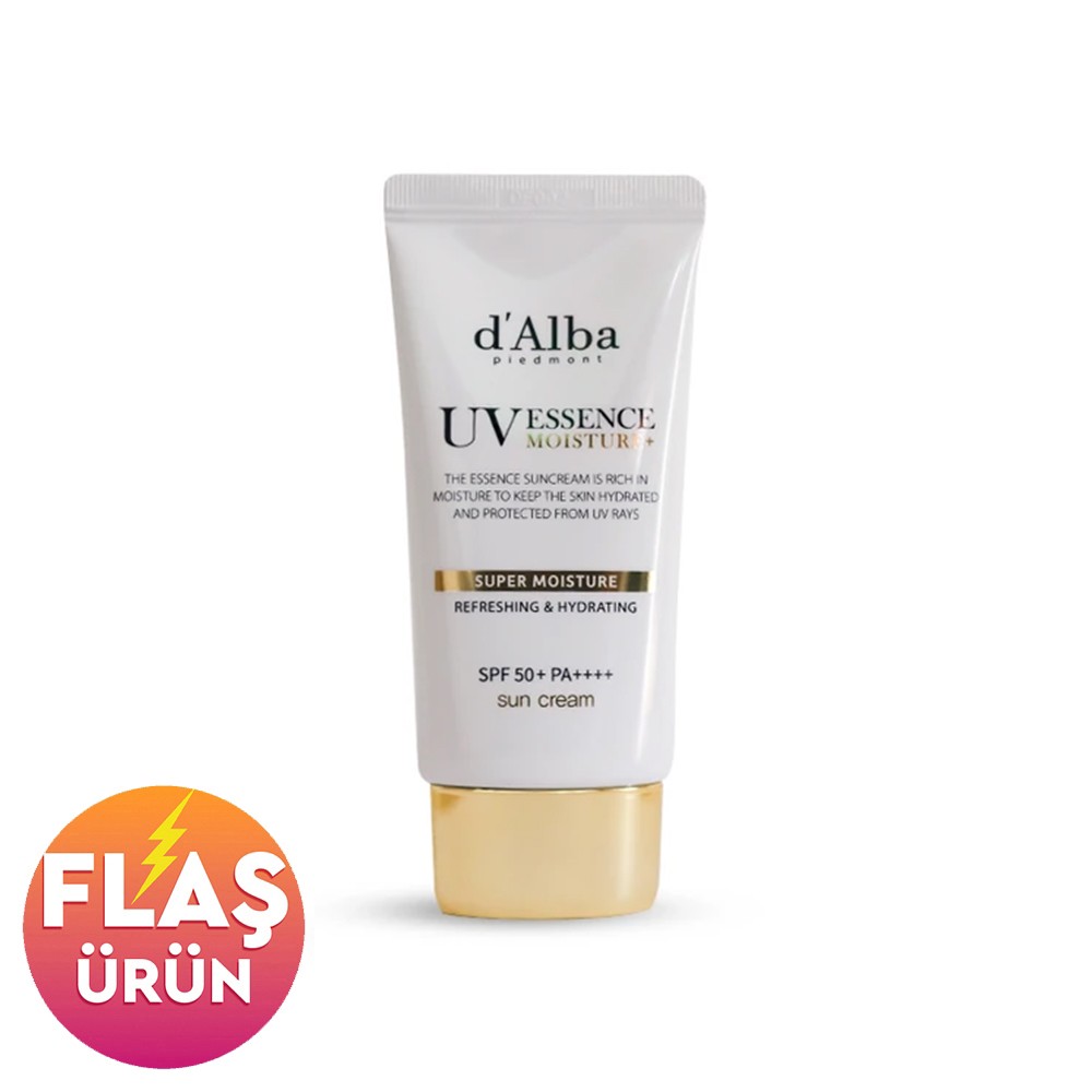 d'Alba UV Essence Super Moisture Sun Cream 50ml SPF 50+ PA++++ - Yoğun Nemlendirici Güneş Koruyucu Krem