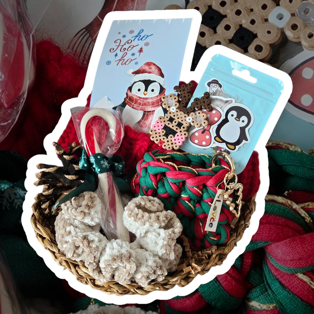 Warm & Cozy Red Hat Basket