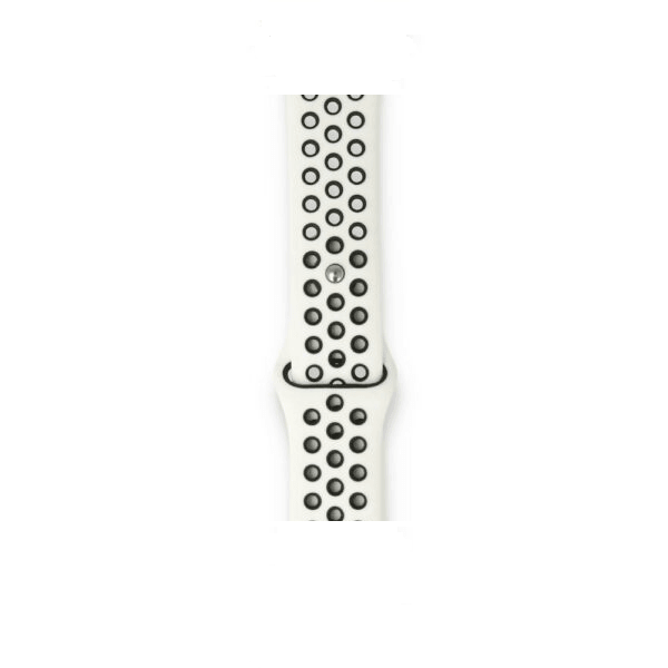 Spor Band Kordon 42-44-45-46-49 mm ( Beyaz - Siyah Delikli )