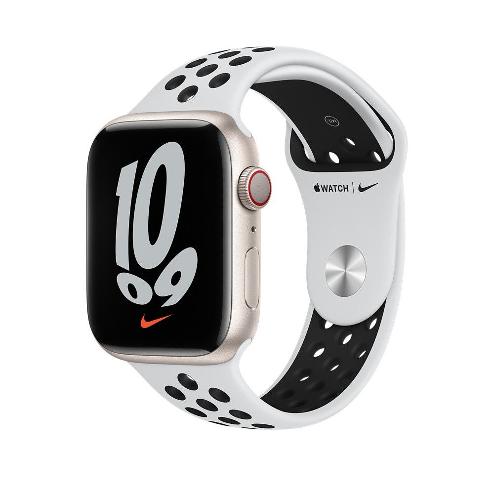 Spor Band Kordon 42-44-45-46-49 mm ( Beyaz - Siyah Delikli )