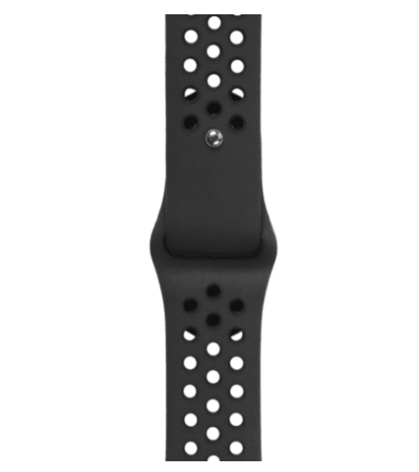 Spor Band Kordon 42-44-45-46-49 mm ( Siyah - Siyah Delikli )