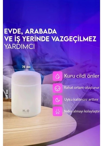 Ledli Ultrasonik Humidifier Hava Nemlendirici 