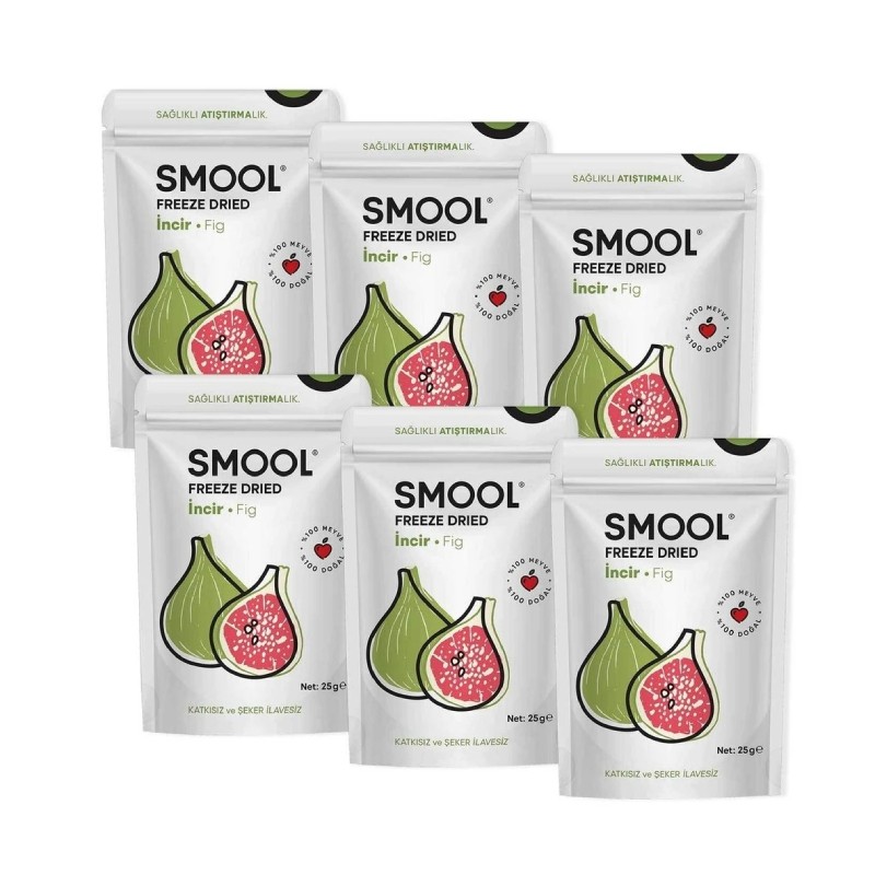 Smool Freeze Dried 6 'lı Set Yeşil Incir (DONDURULARAK KURUTULMUŞ) - Freeze Dry Figs Pack 0f 6